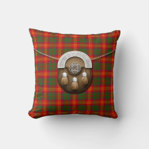 Clan Burns Tartan And Sporran Cushion