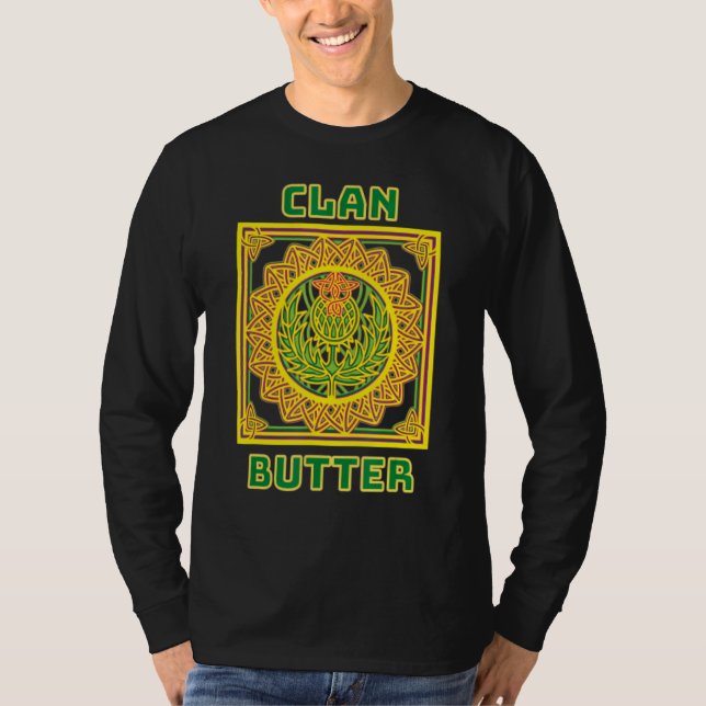 Clan Butter Scottish Celtic Thistle T-Shirt (Front)
