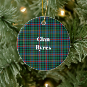 Clan Byres Tartan Ceramic Tree Decoration