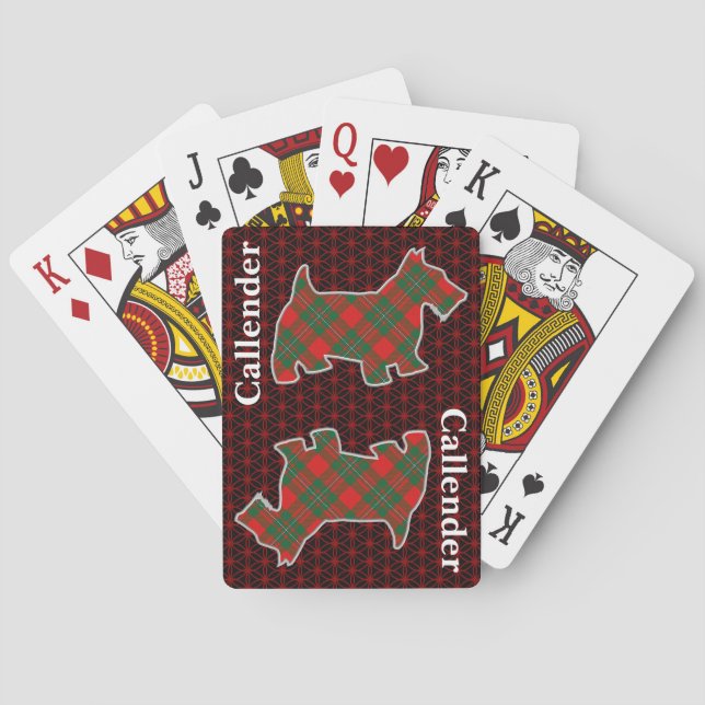 Clan Callender Tartan Scottish Terrier Edition Playing Cards (Back)
