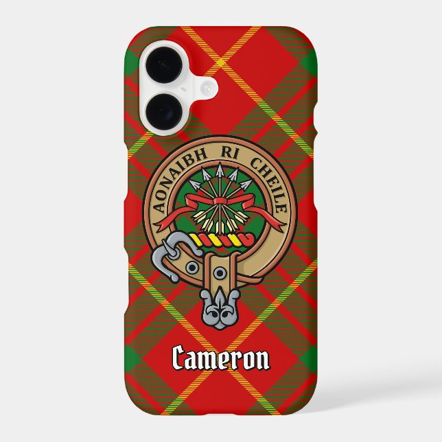 Clan Cameron Crest over Tartan (Back)