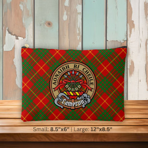 Clan Cameron Crest over Tartan Accessory Pouch