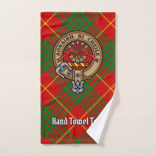 Clan Cameron Crest over Tartan Bath Towel Set