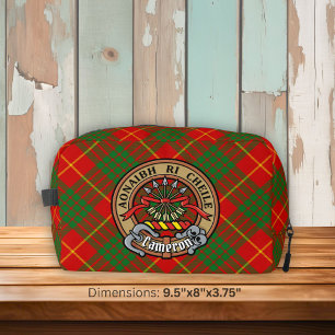 Clan Cameron Crest over Tartan Dopp Kit