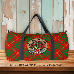 Clan Cameron Crest over Tartan Duffle Bag