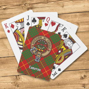 Clan Cameron Crest over Tartan Playing Cards
