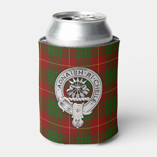 Clan Cameron Crest & Tartan Can Cooler (Can Front)