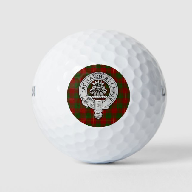 Clan Cameron Crest & Tartan Golf Balls (Front)
