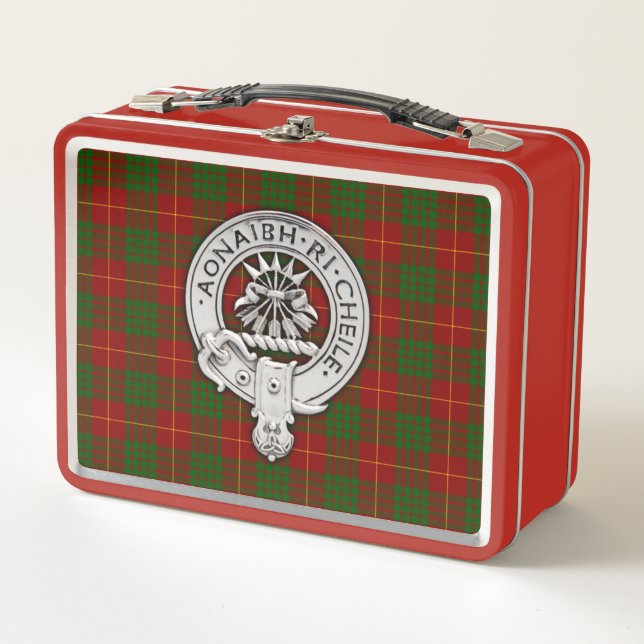 Clan Cameron Crest & Tartan Metal Lunch Box (Front)