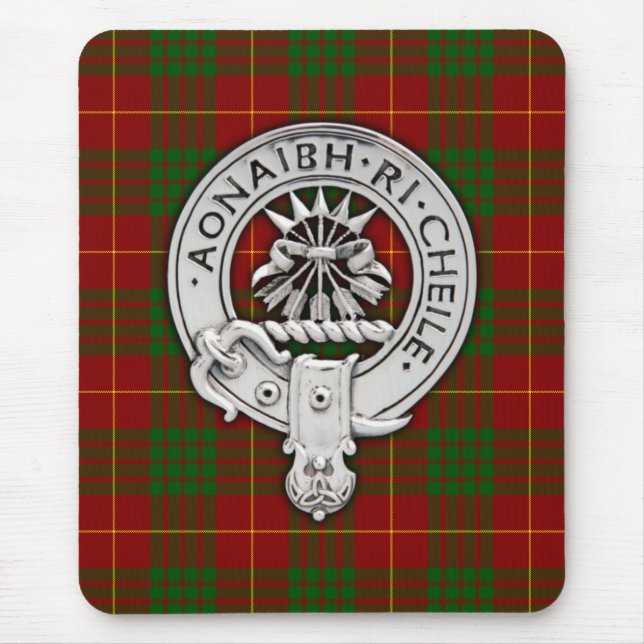 Clan Cameron Crest & Tartan Mouse Pad (Front)
