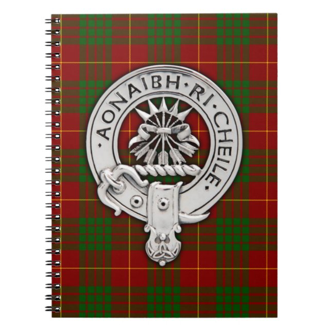 Clan Cameron Crest & Tartan Notebook (Front)