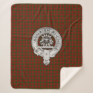 Clan Cameron Crest & Tartan Sherpa Blanket
