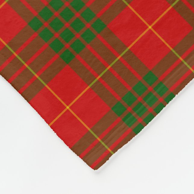 Clan Cameron Scottish Tartan Plaid Pattern Fleece Blanket (Corner)