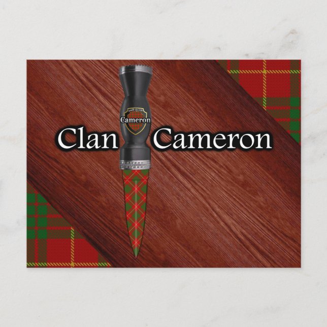 Clan Cameron Tartan Sgian Dubh Blade Postcard (Front)