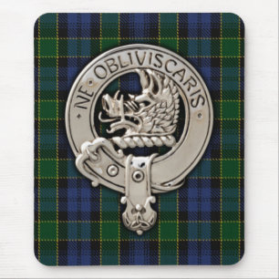 Clan Campbell Crest & Breadalbane Tartan Mouse Pad