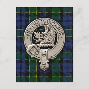 Clan Campbell Crest & Breadalbane Tartan Postcard