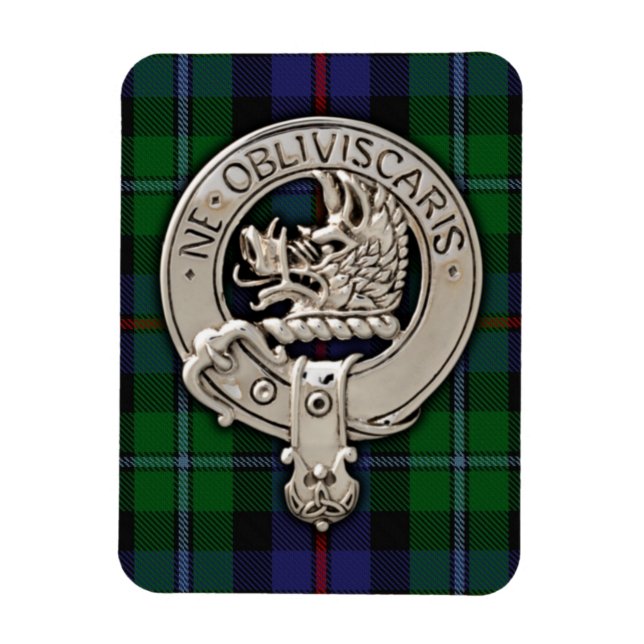 Clan Campbell Crest & Cawdor Tartan Magnet (Vertical)