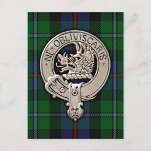 Clan Campbell Crest & Cawdor Tartan Postcard
