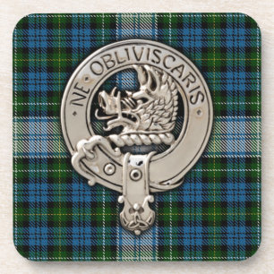 Clan Campbell Crest & Dress Tartan Coaster
