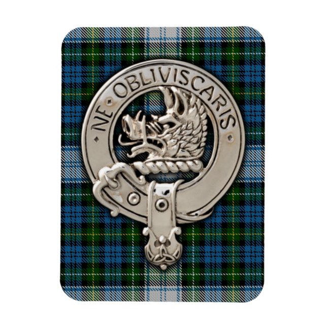 Clan Campbell Crest & Dress Tartan Magnet (Vertical)