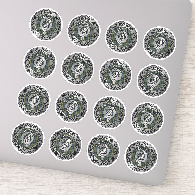 Clan Campbell Crest & Tartan Knot Sticker (Detail)