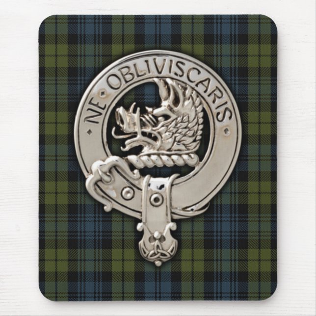 Clan Campbell Crest & Tartan Mouse Pad (Front)