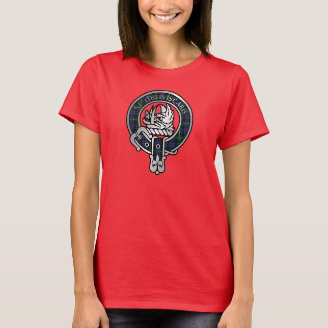 Clan Campbell Crest & Tartan T-Shirt (Front)