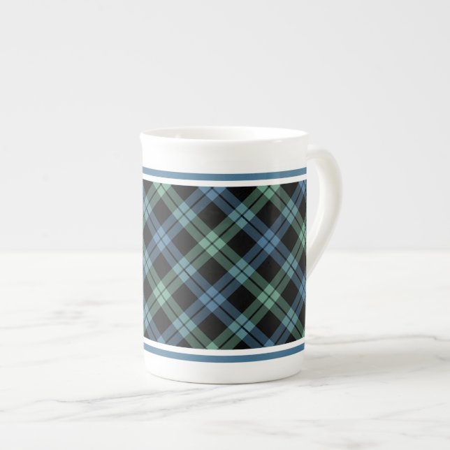 Clan Campbell of Loch Awe Tartan Blue Plaid Bone China Mug (Front Right)