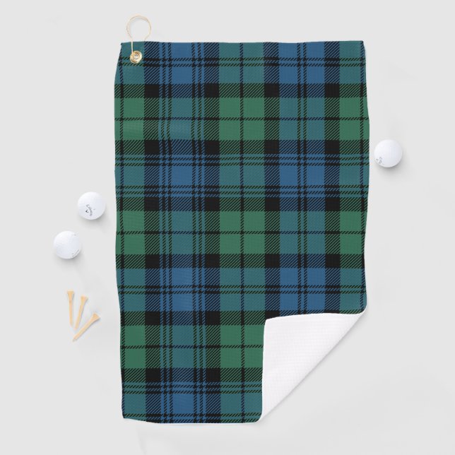 Clan Campbell Plaid Tartan Green Blue Black Check Golf Towel (InSitu)