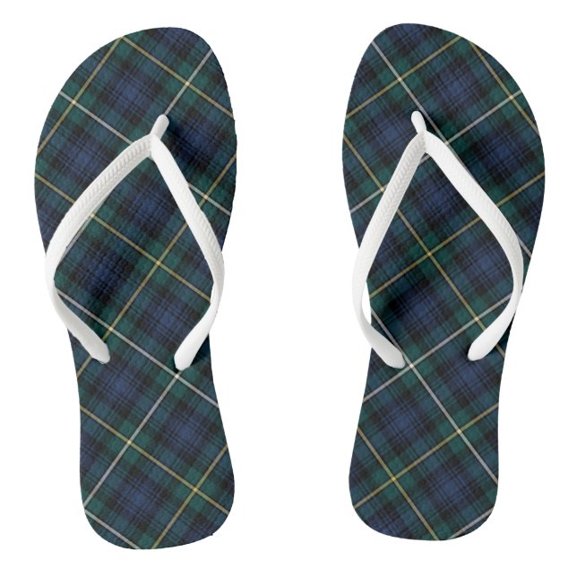 Clan Campbell Tartan Blue and Green Plaid Jandals (Footbed)