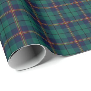 Clan Carmichael Tartan Dark Green Plaid Wrapping Paper