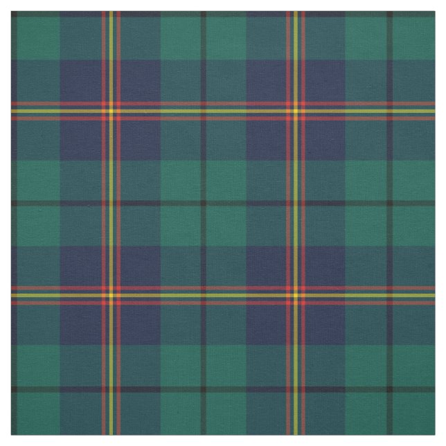 Clan Carmichael Tartan Green Plaid Fabric (Swatch)