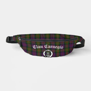 Clan Carnegie Crest Badge and Tartan  Bum Bags