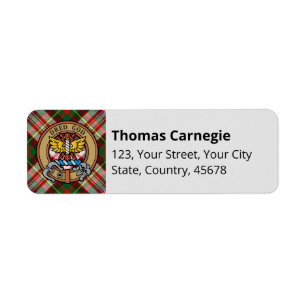 Clan Carnegie Crest over Dress Tartan