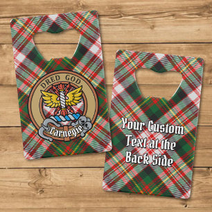Clan Carnegie Crest over Dress Tartan