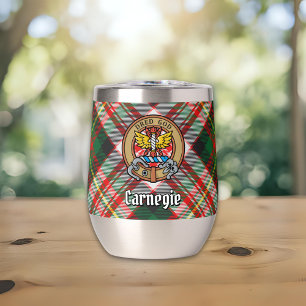 Clan Carnegie Crest over Dress Tartan