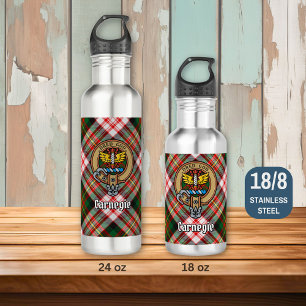 Clan Carnegie Crest over Dress Tartan 710 Ml Water Bottle
