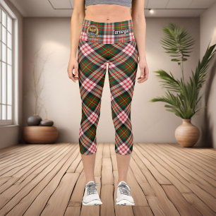 Clan Carnegie Crest over Dress Tartan Capri Leggings