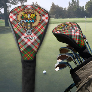 Clan Carnegie Crest over Dress Tartan Golf Head Cover