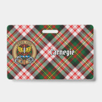 Clan Carnegie Crest over Dress Tartan