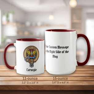 Clan Carnegie Crest over Dress Tartan Mug