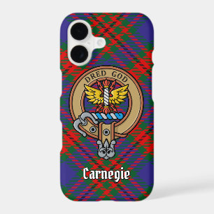 Clan Carnegie Crest over Tartan
