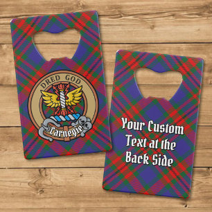 Clan Carnegie Crest over Tartan