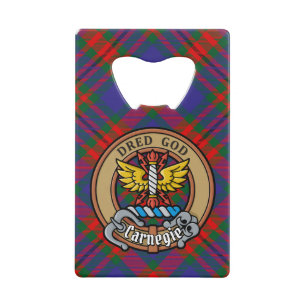 Clan Carnegie Crest over Tartan