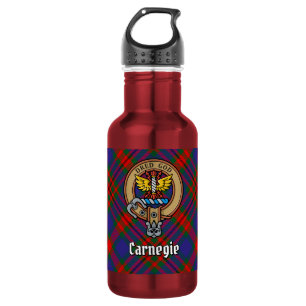 Clan Carnegie Crest over Tartan 532 Ml Water Bottle