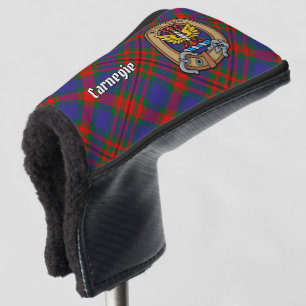 Clan Carnegie Crest over Tartan Golf Head Cover