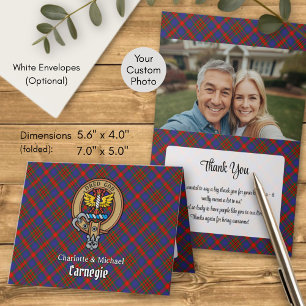 Clan Carnegie Crest over Tartan Invitation