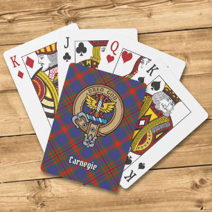 Clan Carnegie Crest over Tartan Playing Cards