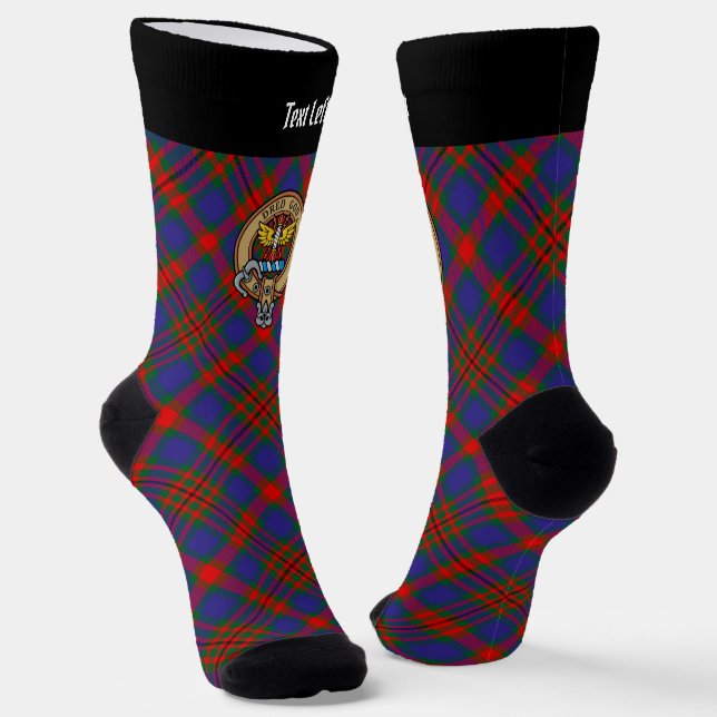Clan Carnegie Crest over Tartan Socks (Angled)