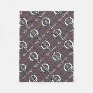Clan Carnegie Crest Tartan Fleece Blanket